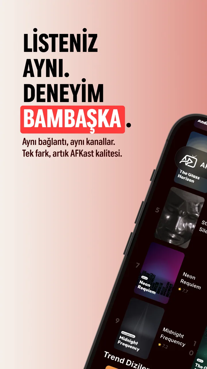 Android telefonda AFKast IPTV oynatıcı canlı TV kanal listesi ve EPG ekranı