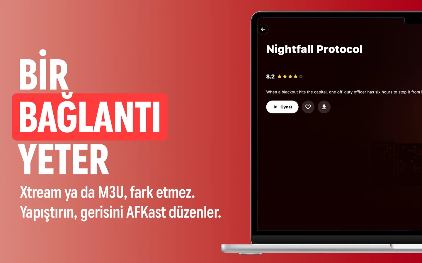 macOS üzerinde çalışan AFKast IPTV oynatıcı ekran görüntüsü