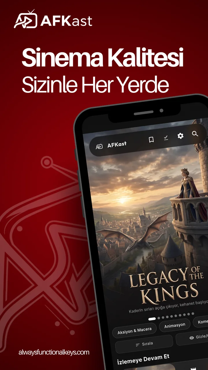 AFKast Mobil IPTV Oynatıcı Telefon Arayüzü