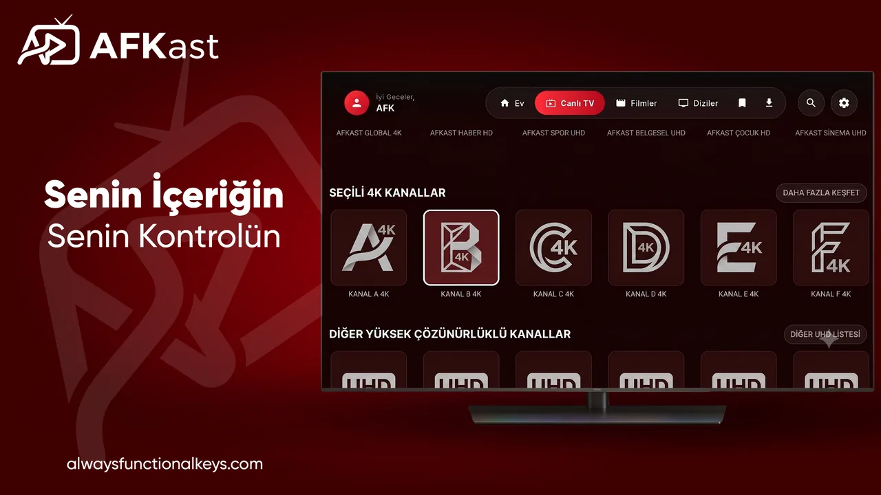 AFKast Android TV IPTV Oynatıcı Canlı Yayın ve EPG Rehberi